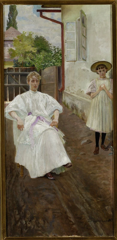Davanti alla casa - la moglie e la figlia dell’artista, Museo nazionale di Varsavia